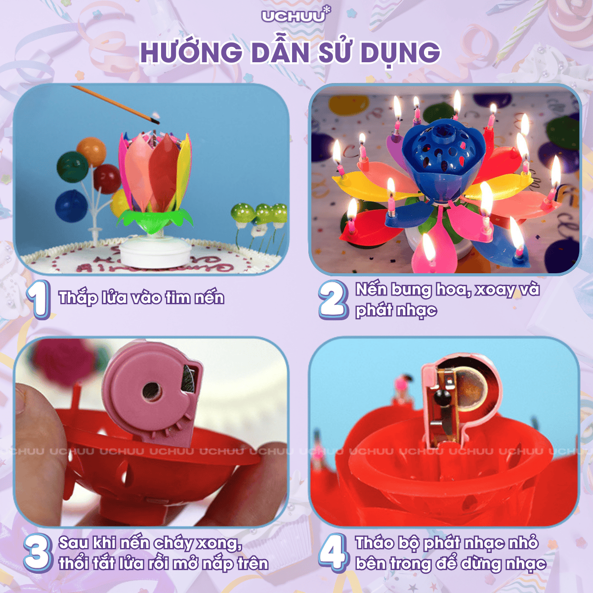 Nến Sinh Nhật Hoa Sen