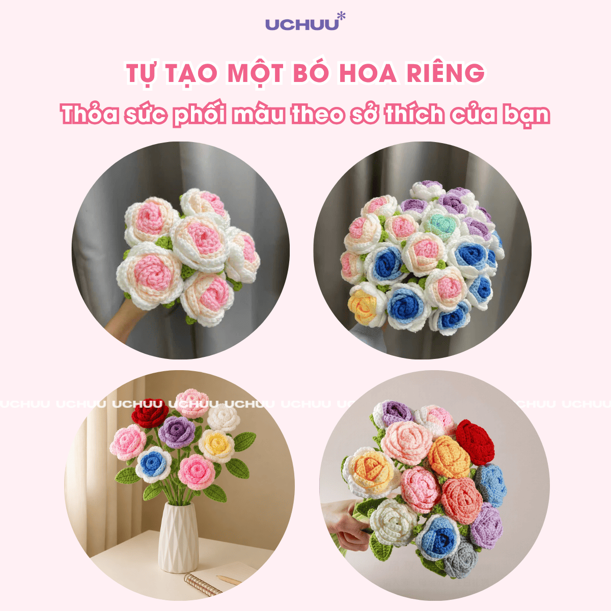 Cành Hoa Hồng Len