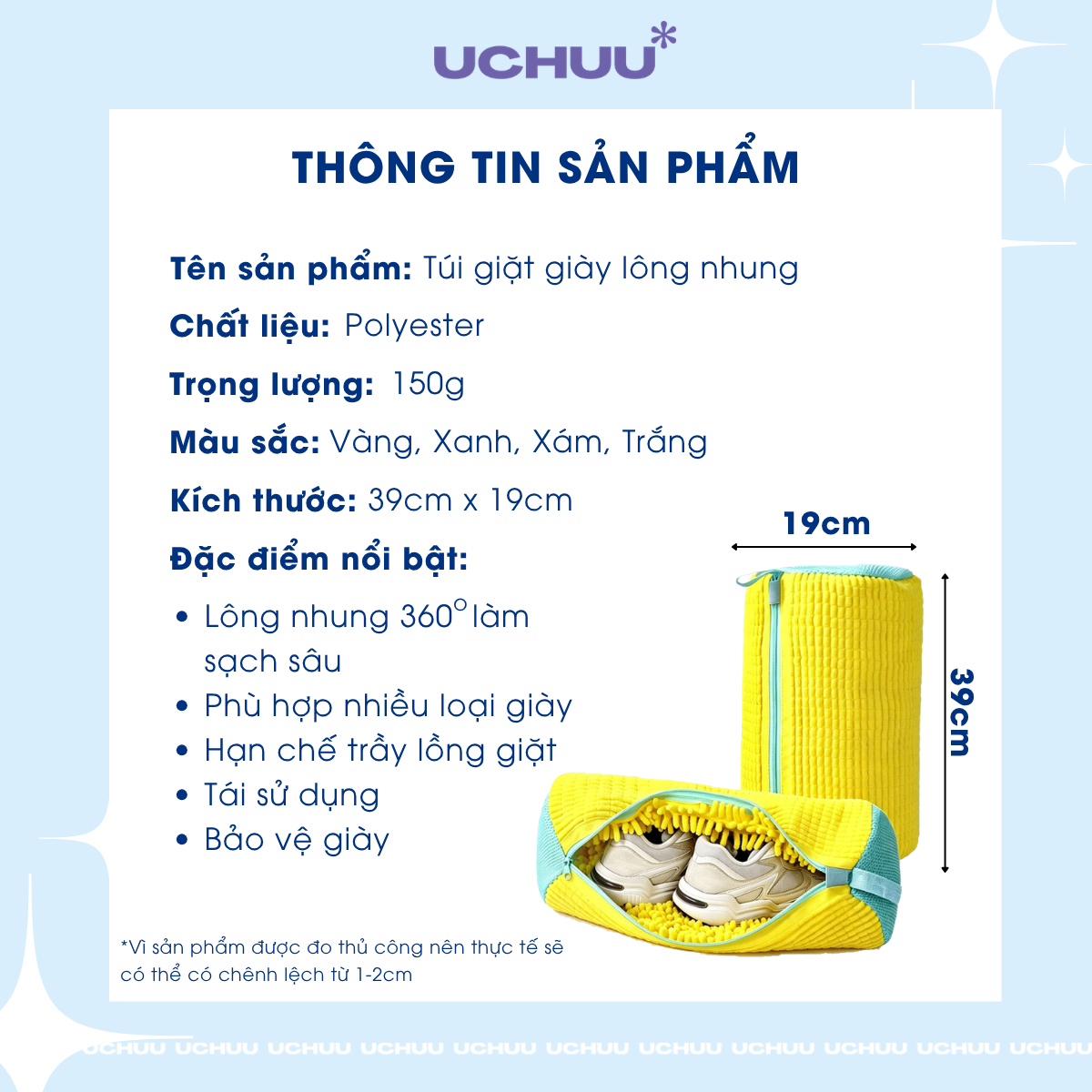 Túi Giặt Giày Lông Nhung