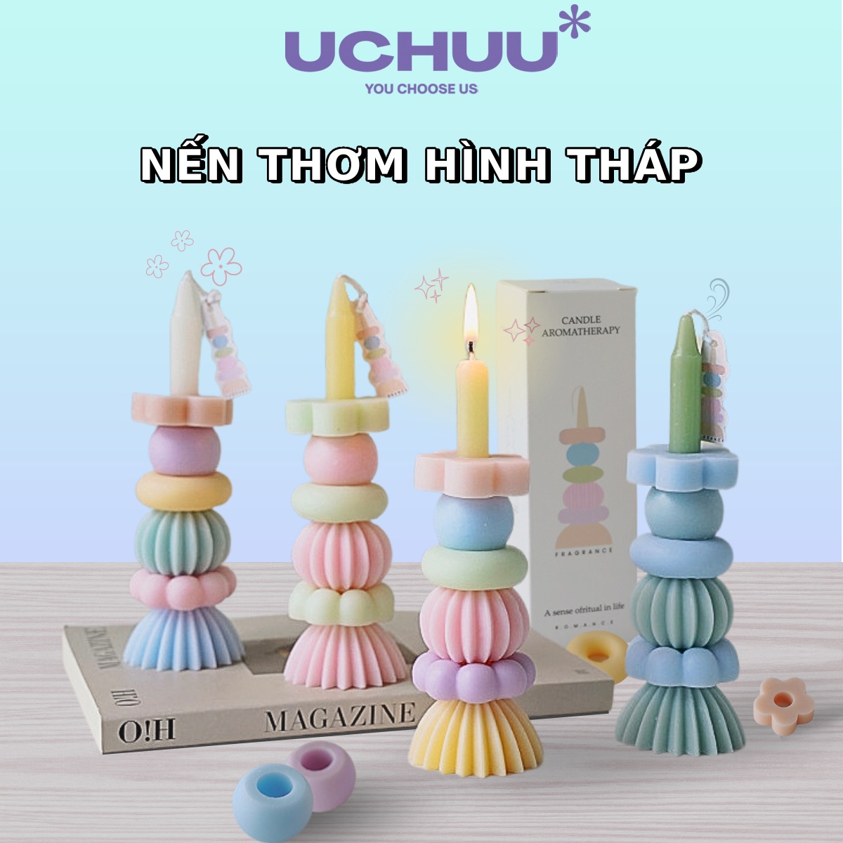 Nến Thơm Xếp Hình Tháp