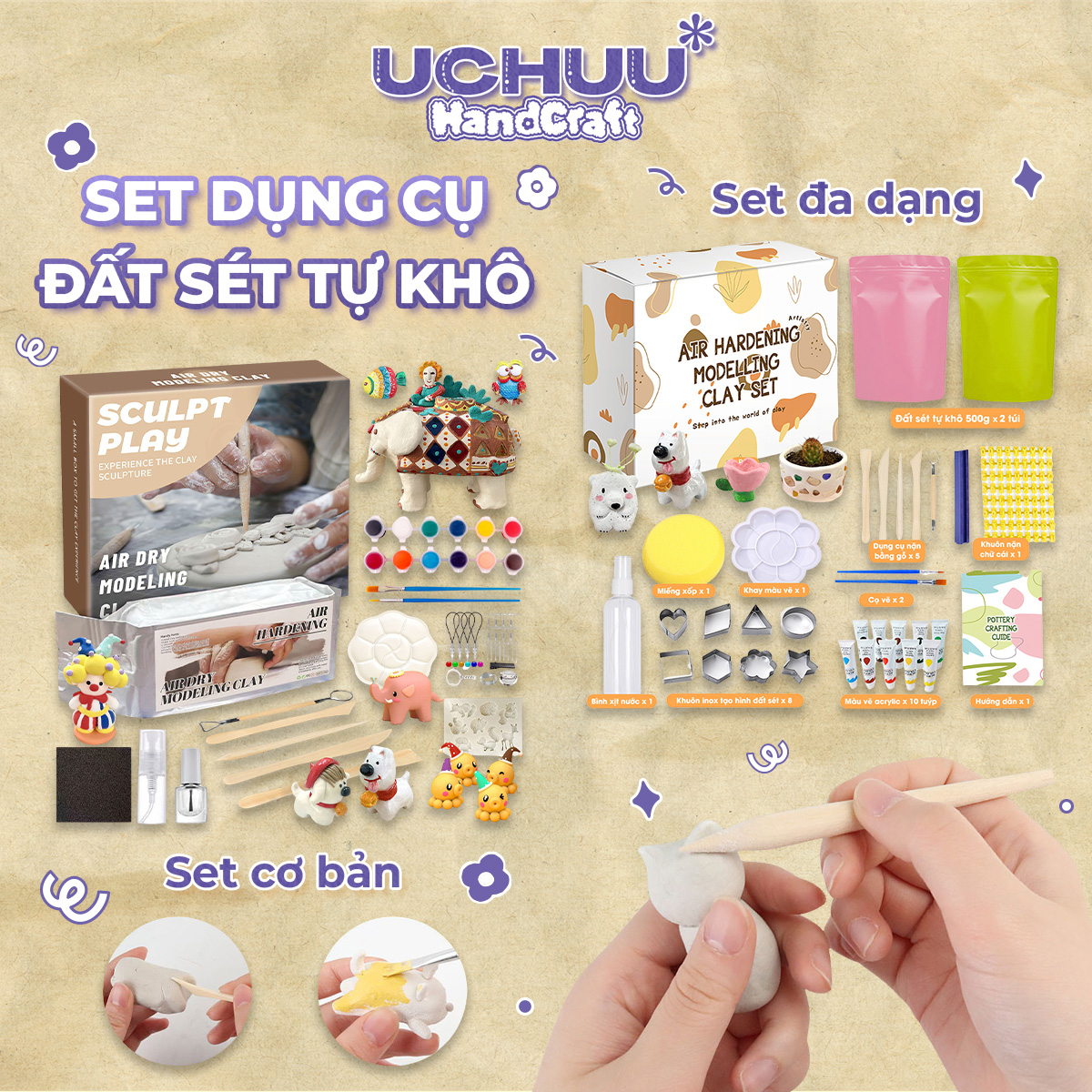 Set Đất Sét Tự Khô
