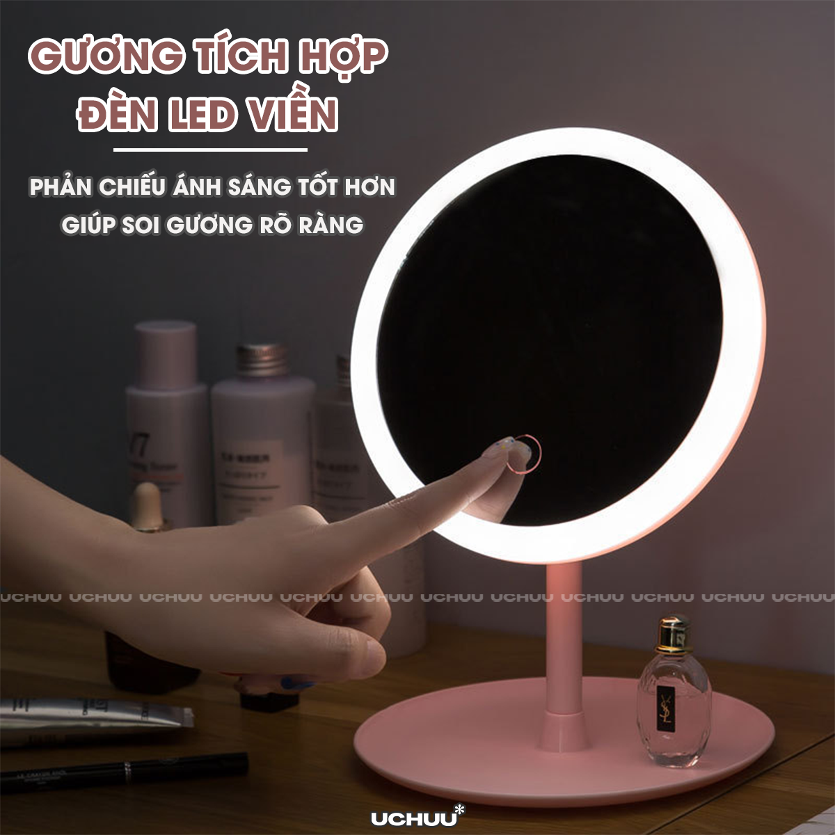 Gương Để Bàn Đèn LED