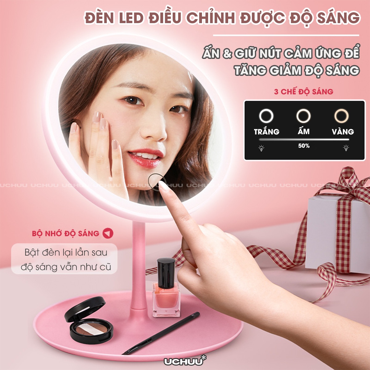 Gương Để Bàn Đèn LED