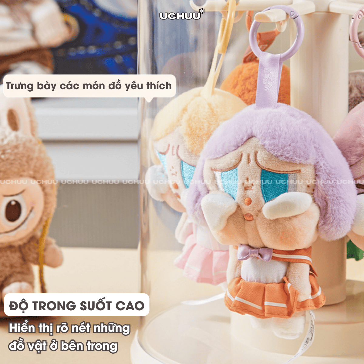 Hộp Trưng Bày Trụ Xoay Móc Treo UCHUU