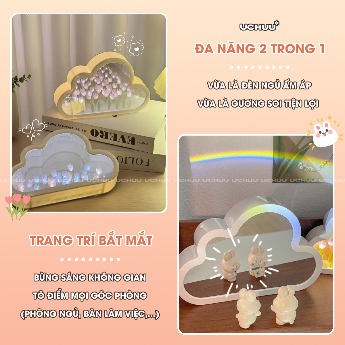 Đèn Ngủ Gương Hoa