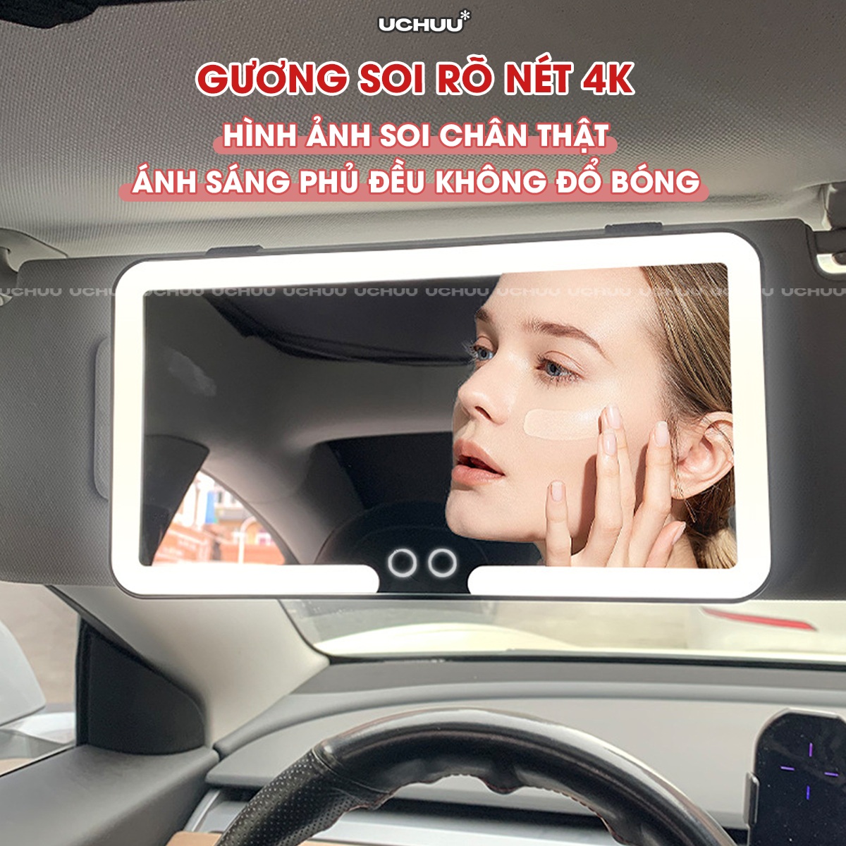 Gương Trang Điểm LED Ô Tô