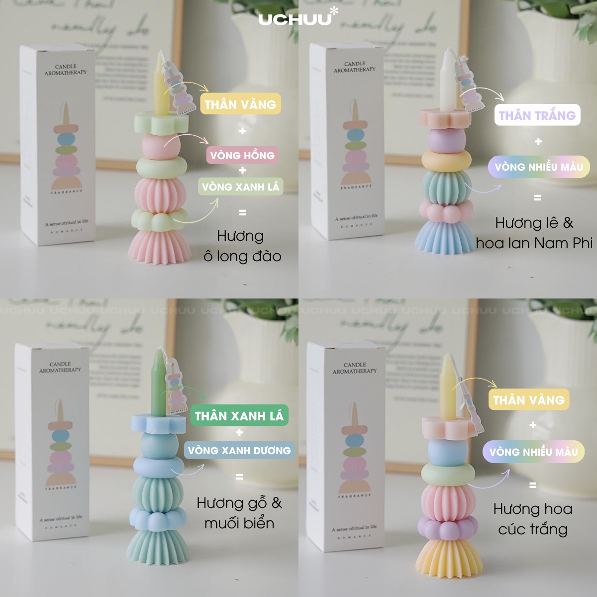 Nến Thơm Xếp Hình Tháp