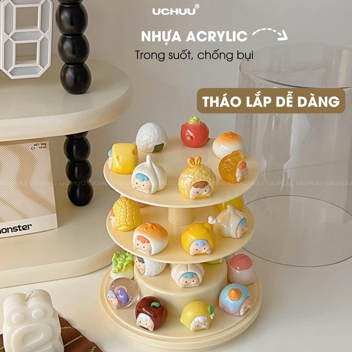 Hộp Trưng Bày Trụ Xoay