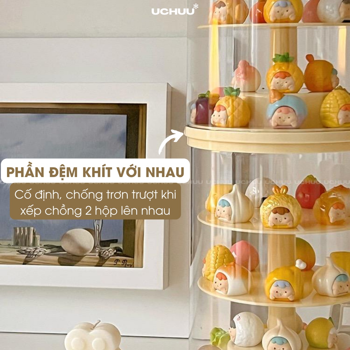 Hộp Trưng Bày Trụ Xoay