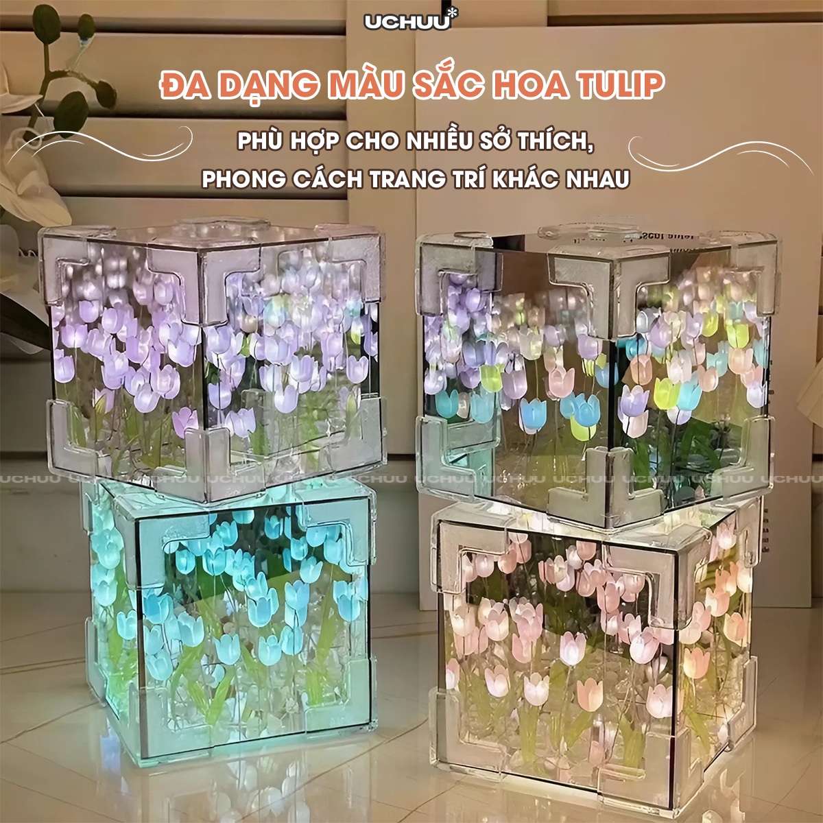 Đèn Ngủ Gương Hoa