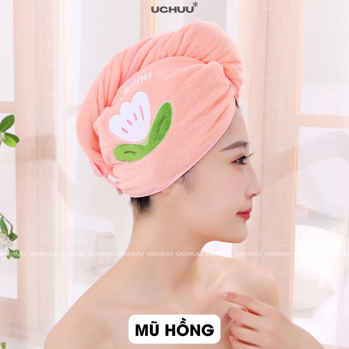 Khăn Tắm Quấn Thêu Hình