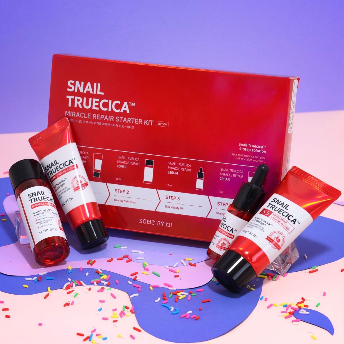 Bộ Mini 4 Món Mờ Thâm Trị Mụn Some By Mi Snail Truecica Miracle Repair Starter Kit Edition