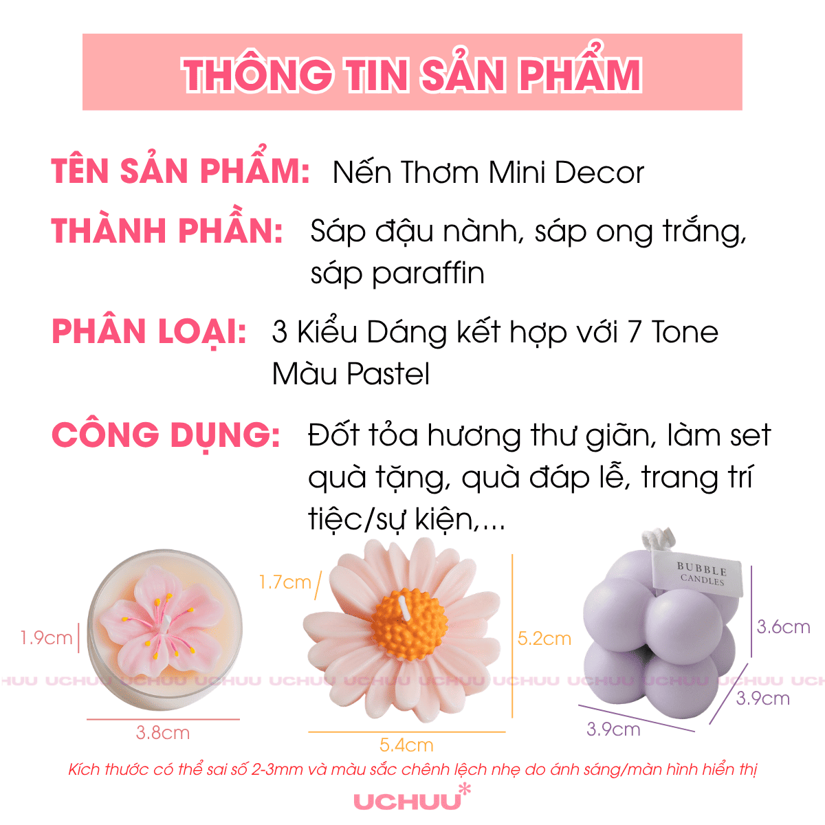 Nến Thơm Mini Decor