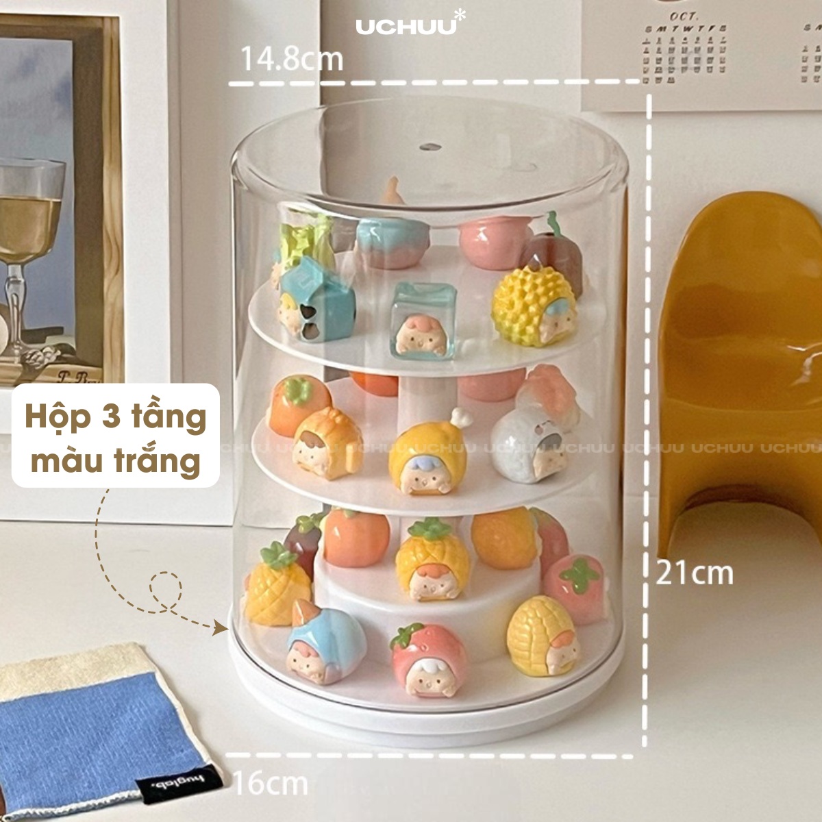 Hộp Trưng Bày Trụ Xoay