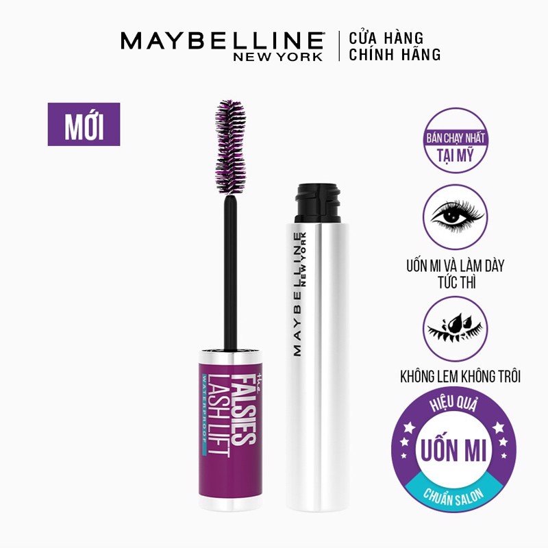 Mascara Uốn Mi, Nâng Mi và Làm Dày Mi Maybelline Falsies Lash Lift 8.6