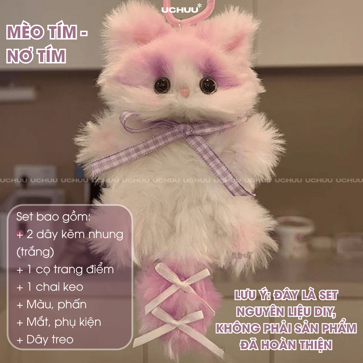 Set Móc Khoá Mèo Bông