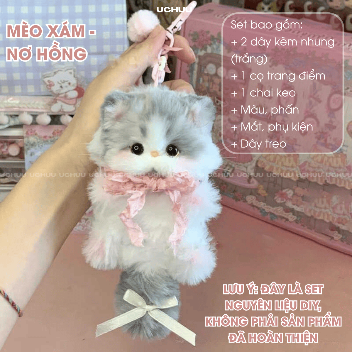 Set Móc Khoá Mèo Bông