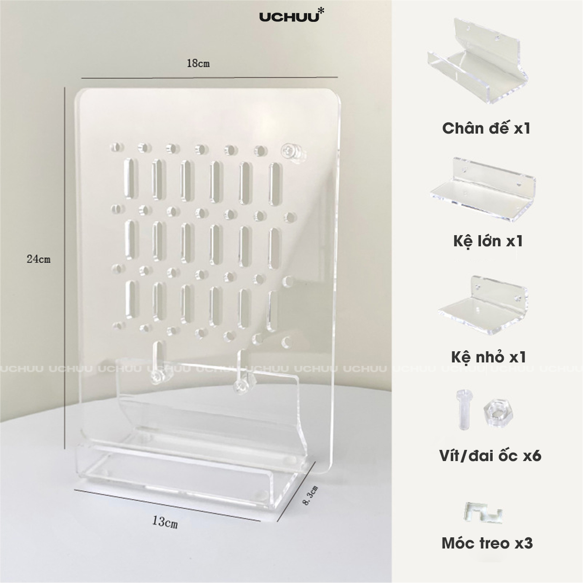 Bảng Lỗ Pegboard Trong Suốt