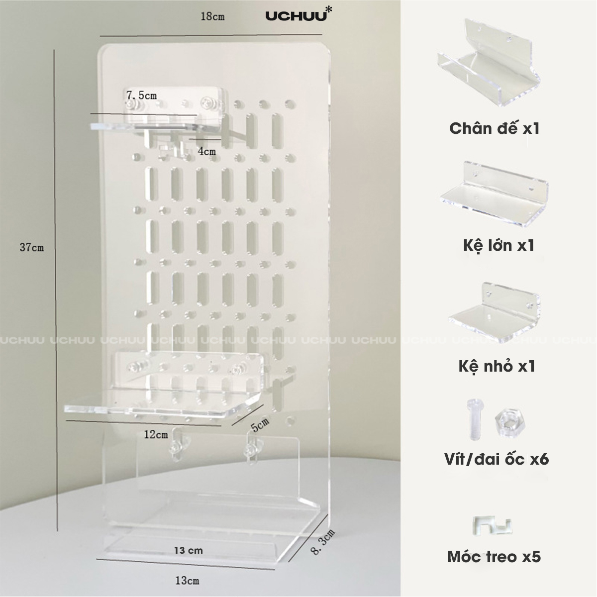 Bảng Lỗ Pegboard Trong Suốt