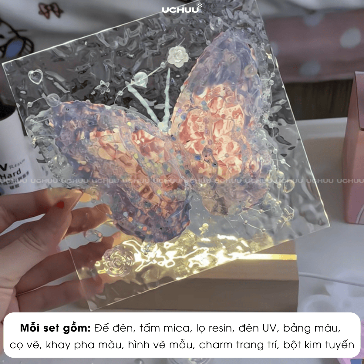 Tranh Đèn Bướm Acrylic