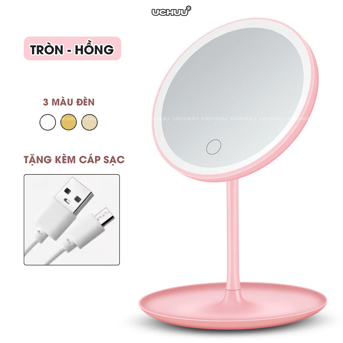 Gương Để Bàn Đèn LED