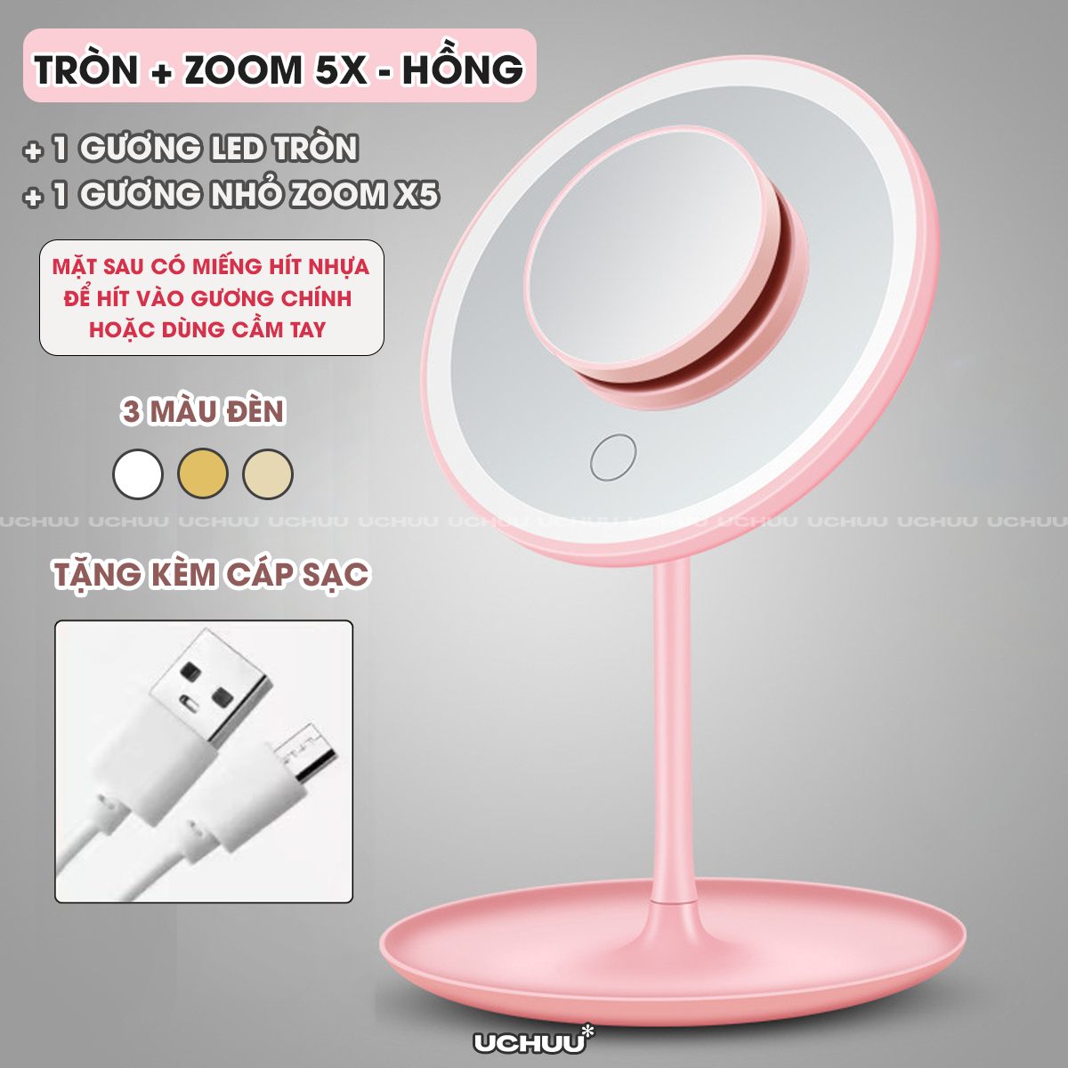 Gương Để Bàn Đèn LED