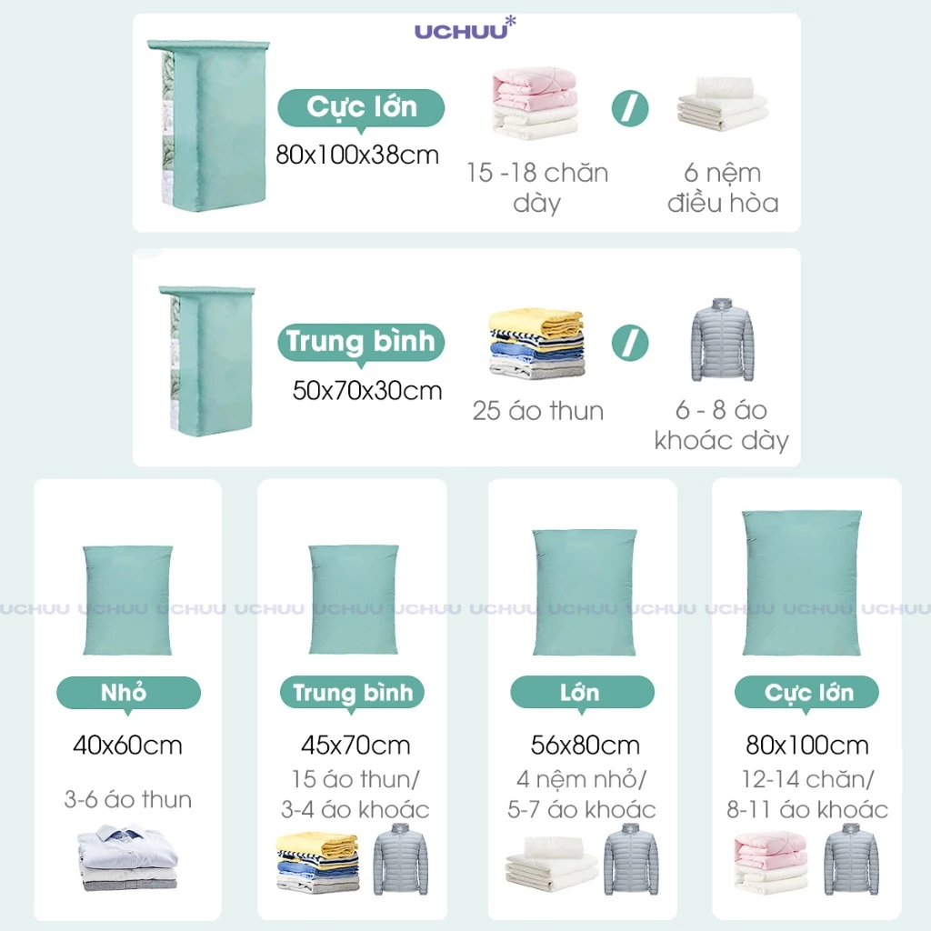 Túi chân không không cần máy hút