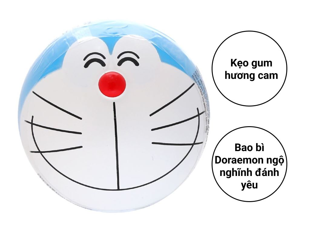 Kẹo gum Lotte Doraemon - hương cam, hộp 3.2g, UNI Store: Tận hưởng hương cam thơm ngon của kẹo gum Lotte Doraemon. Hộp 3.2g dễ dàng mang theo bên mình để sử dụng bất kỳ lúc nào và ở bất kỳ đâu. Đặt mua ngay tại UNI Store để trải nghiệm niềm vui của kẹo gum Lotte Doraemon.
