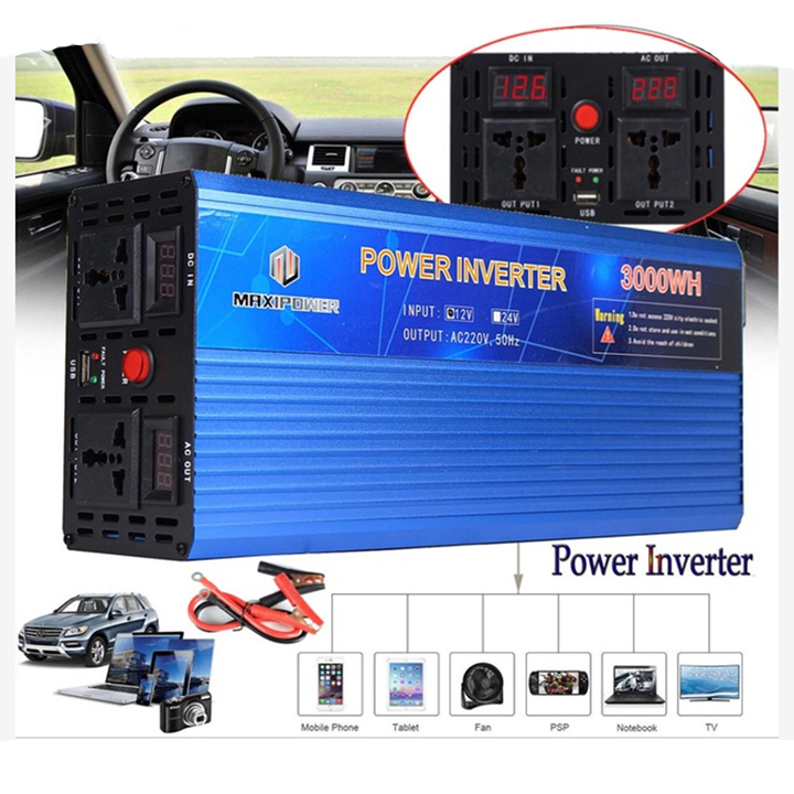 Bộ kích điện inverter 3000W Maxipower đổi nguồn 24V lên 220V