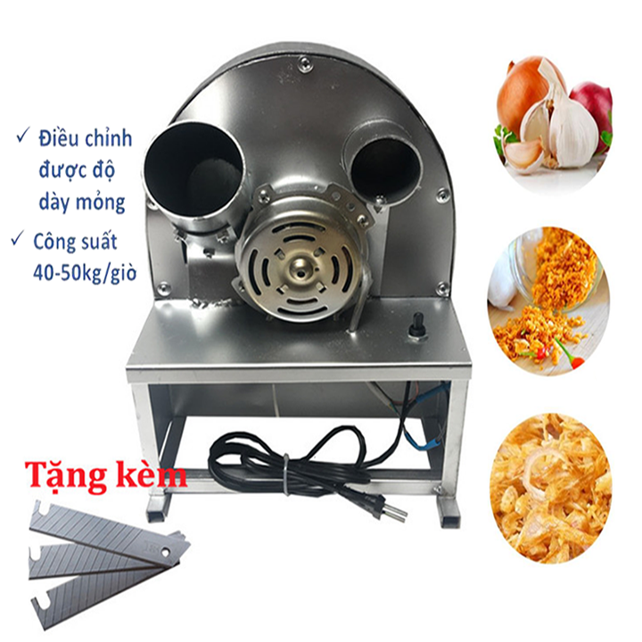 Máy thái hành tỏi sả motor điện tiện dụng, tiết kiệm chi phí, dễ dàng vệ sinh