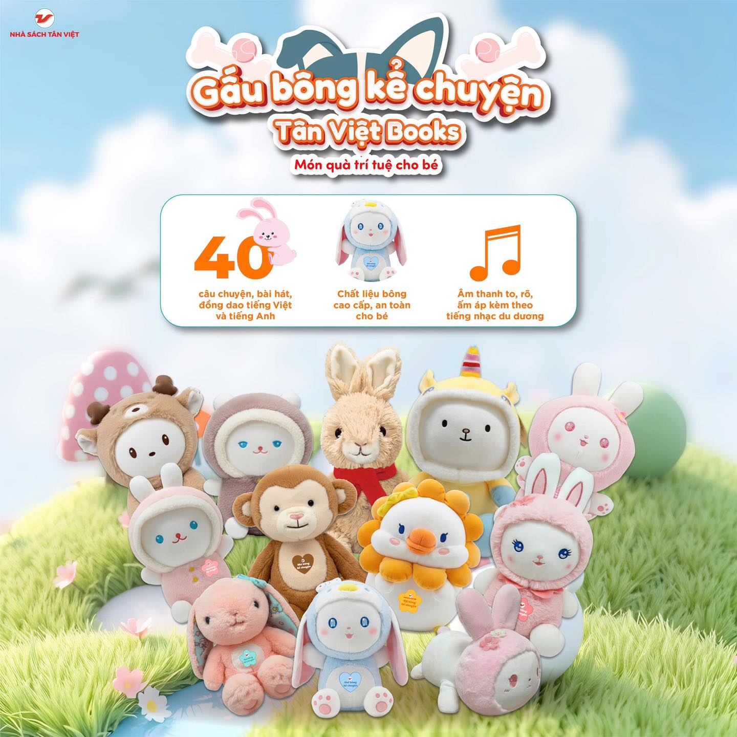 RA MẮT 15 MẪU GẤU BÔNG KỂ CHUYỆN MỚI – MÓN QUÀ TRÍ TUỆ CHO BÉ 0–6 TUỔI