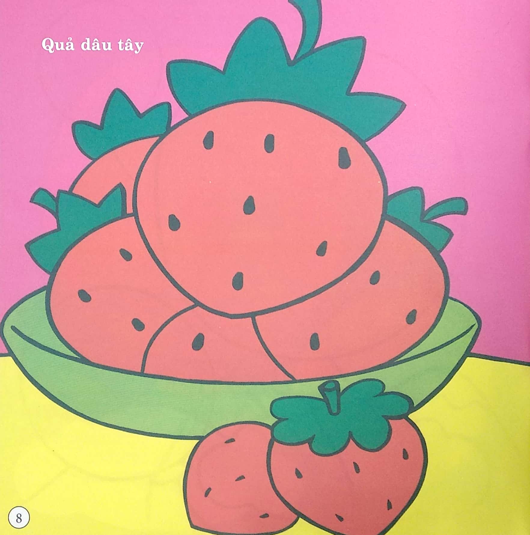 Tuyển tập tranh tô màu dâu tây siêu dễ thương - Tranh Tô Màu cho bé
