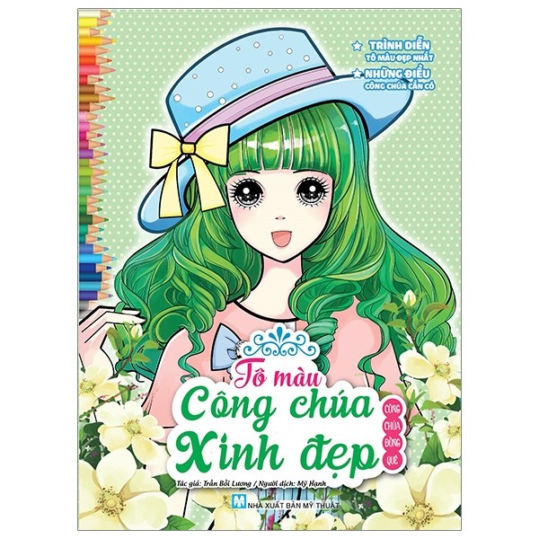 Tranh tô màu công chúa dễ thương cho bé gái