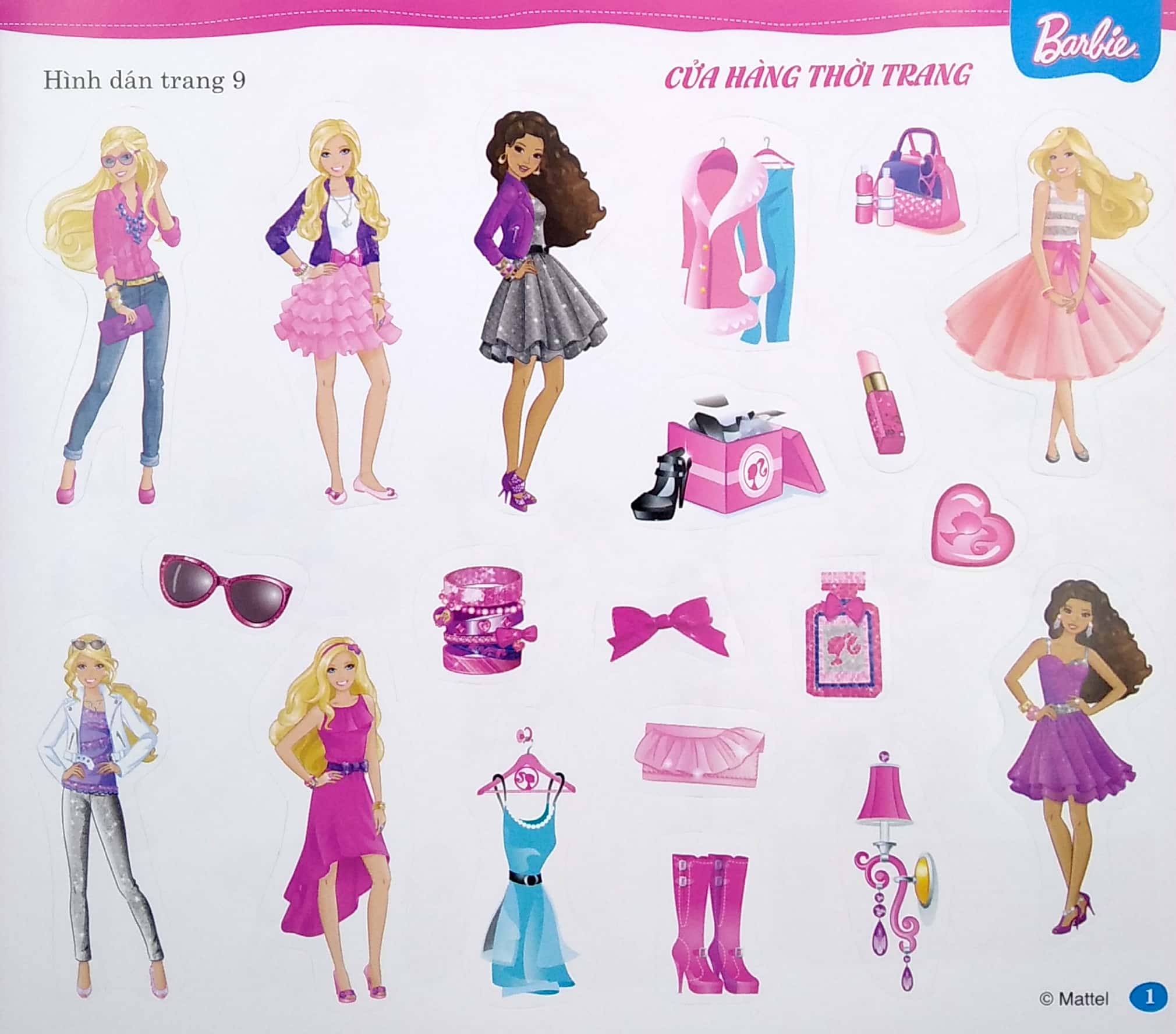 Decal Dán Móng Tay 3D Nail Sticker Hoạ Tiết Hoạt Hình Búp Bê Barbie EB   evahome shop
