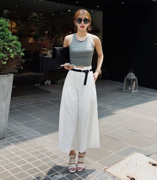 5 chiếc áo mix với quần ống rộng cho cô nàng thanh lịch