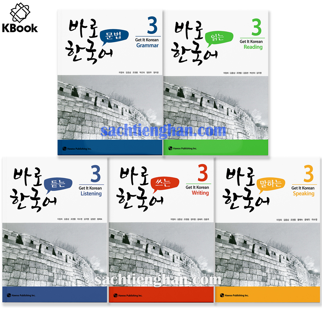 [Bản Màu] Combo New Kyung Hee 3 - 바로 한국어 3 (Nghe, nói, đọc, viết, ngữ pháp)