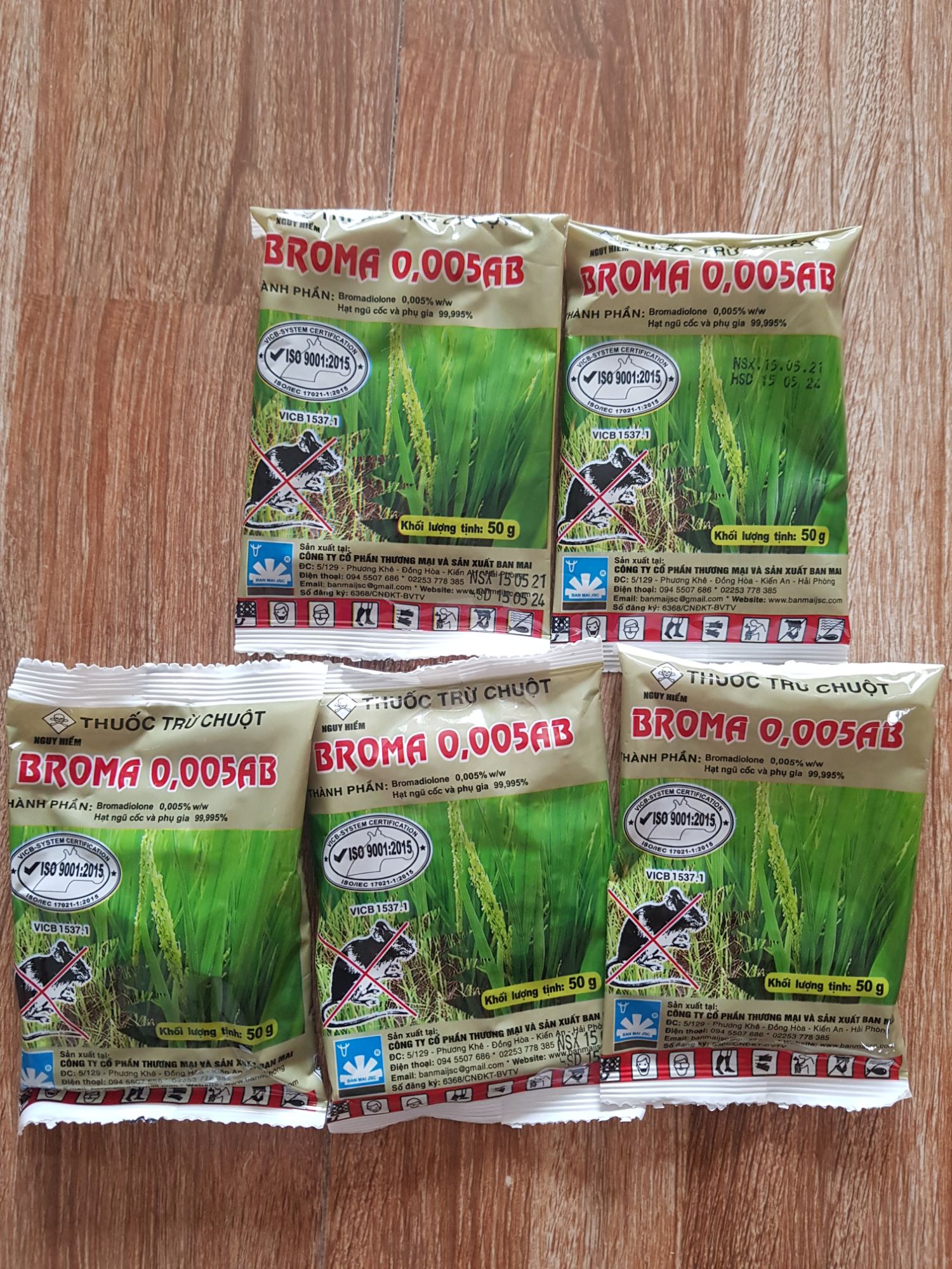 Thuốc diệt chuột là gì? Mua thuốc diệt chuột ở đâu uy tín, giá tốt? 7 Combo 5 gói Thuốc diệt chuột Broma 0,005 AB hiệu quả cao (gói 50g)