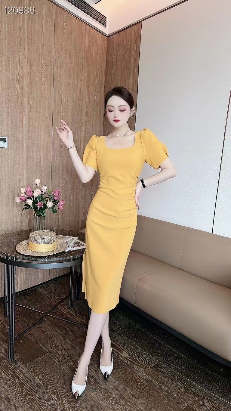 Đầm maxi nữ công sở dự tiệc vải voan cao cấp cổ tim màu trắng họa tiết hoa  vàng hiệu Calvin Klein size 2 hàng xách tay mỹ - Đồ Hiệu Mỹ -