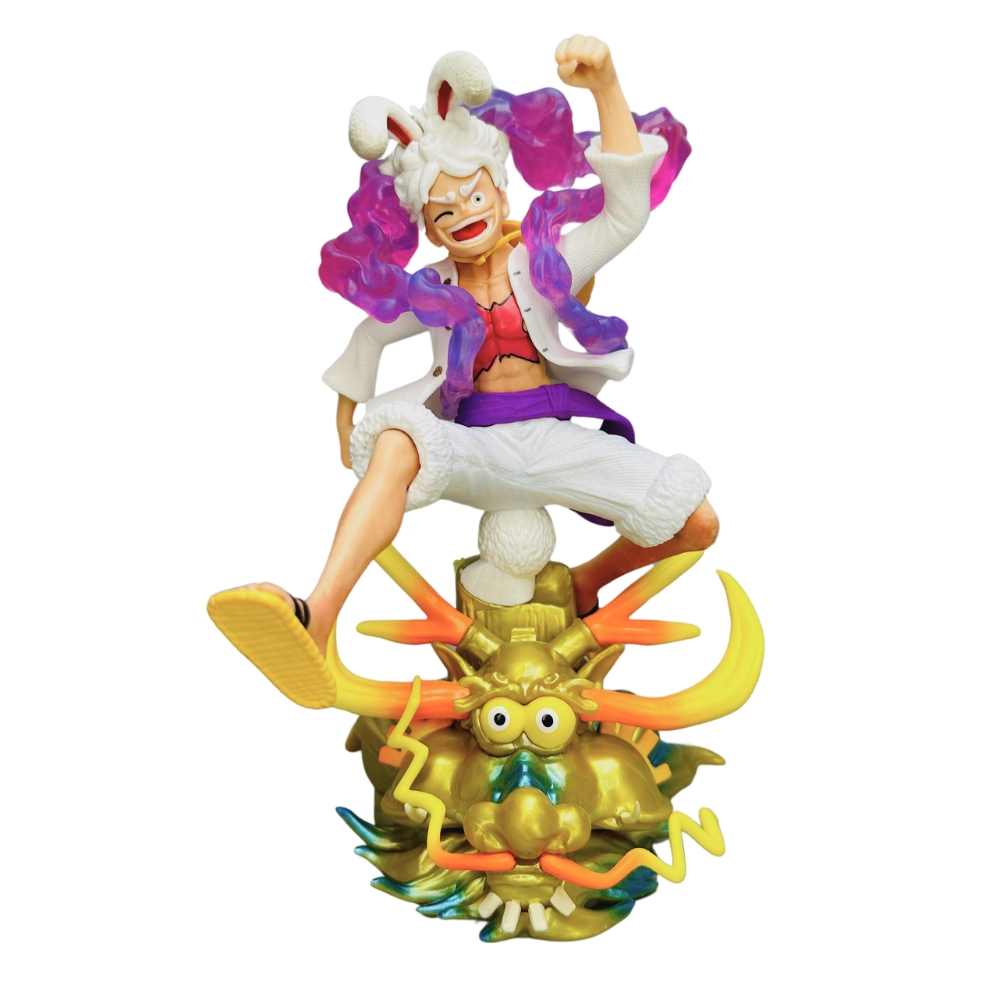 Mô Hình OnePiece Luffy gear 5 tai thỏ cưỡi đầu rồng siêu đẹp Cao 22cm - Nặng 500gram , Figure OnePiece - no box- D-7