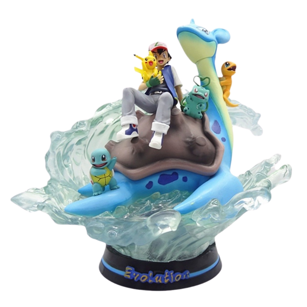 Hàng Cao Cấp -  Mô Hình Pokemon Satoshi cưỡi thú bản cao cấp - Cao : 35cm - Nặng : 2800gram - Figure pokemon - Full Box - N3-T5