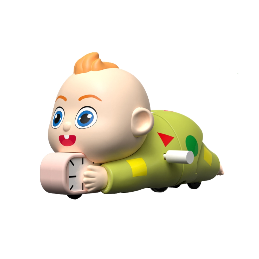 Mô hình em bé nằm áo xanh chạy cót - Cao : 5.5cm - Dài : 10cm - Hộp Màu - K78-T5-S11