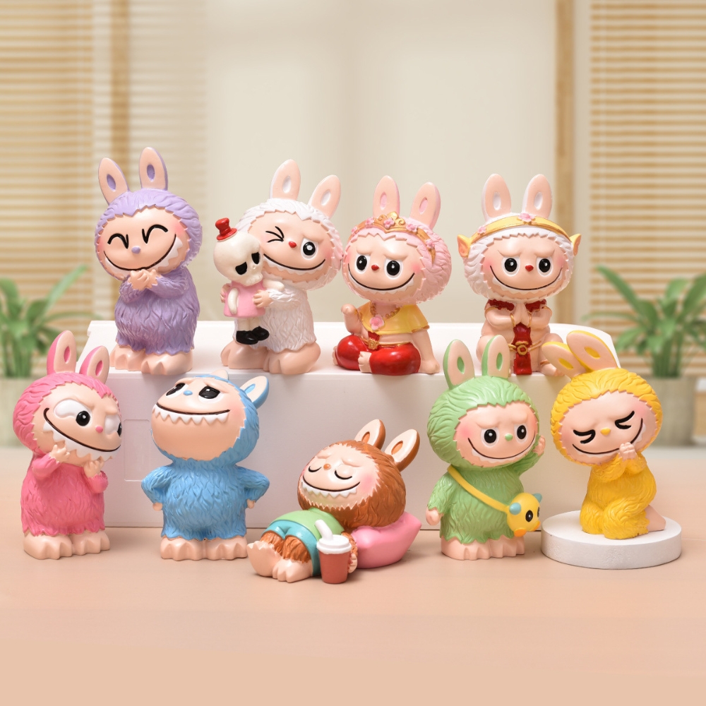 Mô hình labubu bộ 9 labubu - cao 8cm - Nặng 300gram - Bọc Túi - K23-T2-S1