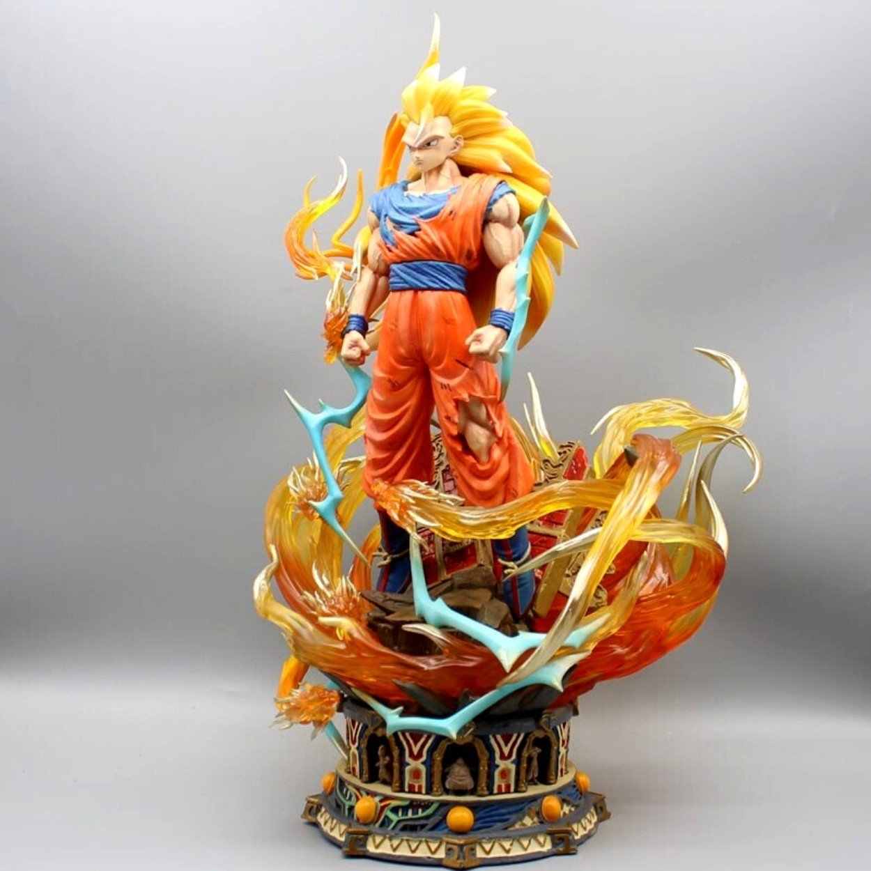 Mô hình DragonBall SonGoku SSJ3 base siêu chất 2 đầu thay thế - hàng cao cấp - Cao 40cm - Nặng 3900 Gram - Dragon Ball - Có Hộp màu - N3-T5
