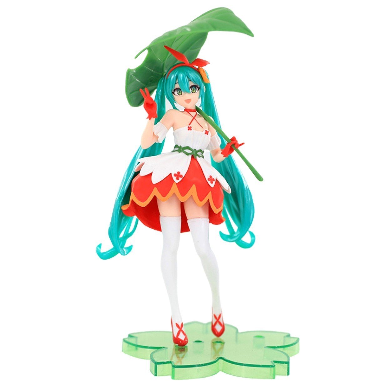 Mô Hình Hatsune Miku cầm lá - Cao 21cm - nặng 180gram - Figure Miku - No Box - K10-T1-S2