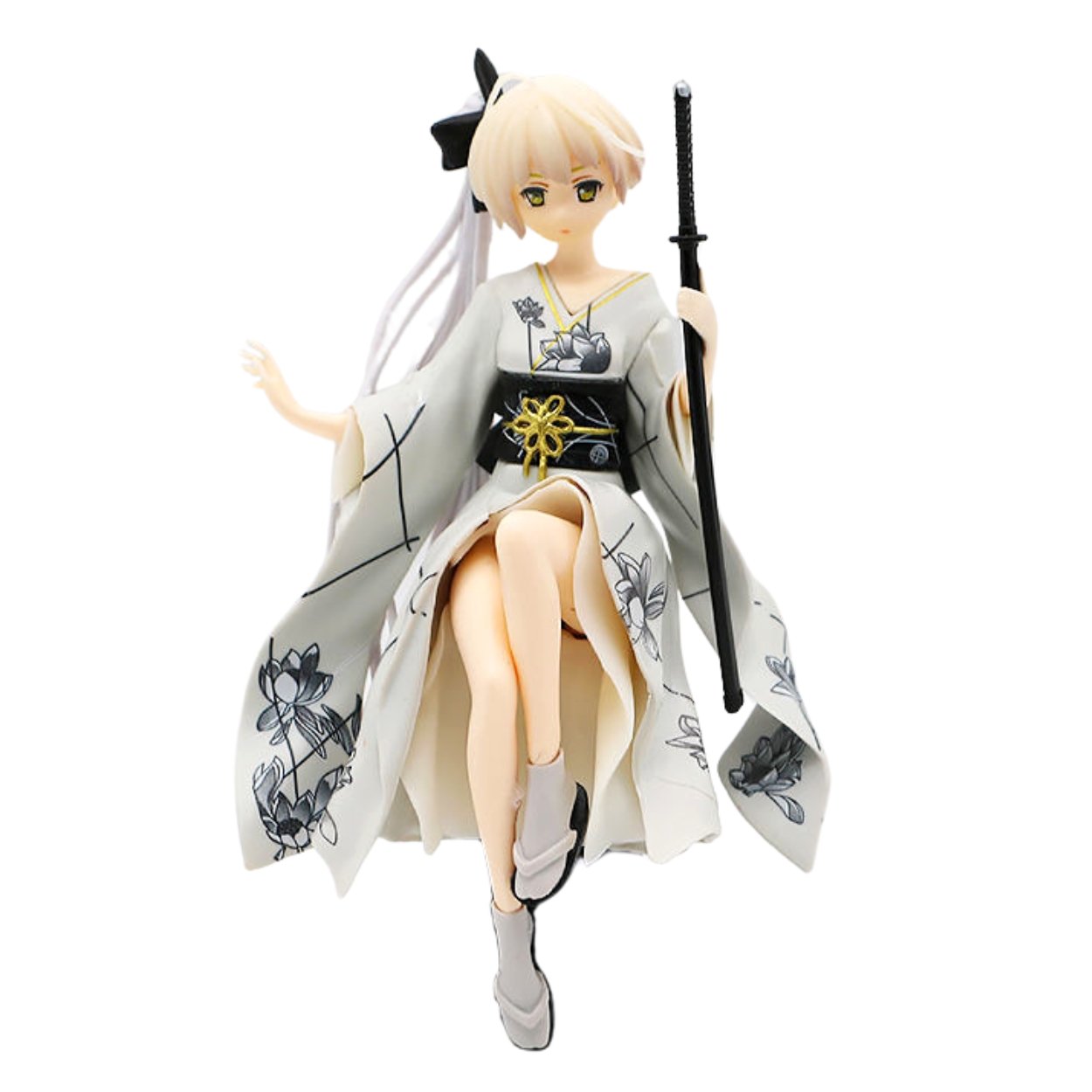 Mô Hình Kasugano Sora váy kimono Trắng - Cao 9cm - nặng 100gram - Phụ kiện : không đế + 1 tay cầm quạt + 1 tay cầm kiếm + Miếng dán - Figure Kasugano Sora - No Box