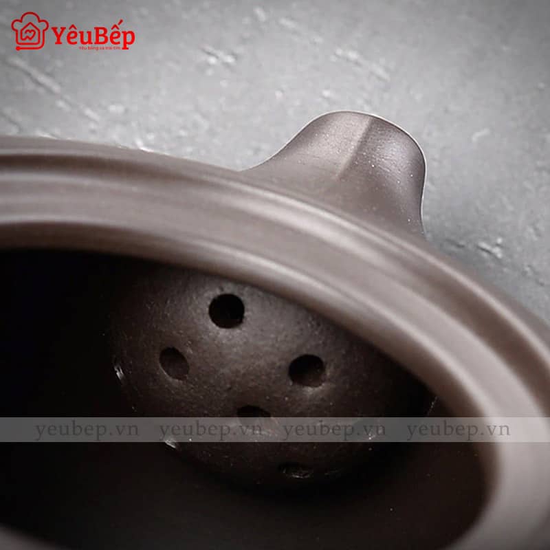 Bộ Ấm Trà Bằng Đất Sét Có Cặp Chống Sốc Cao Cấp