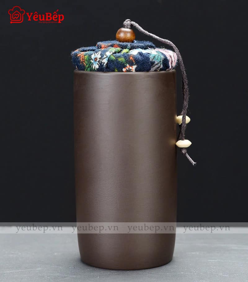 Bộ Ấm Trà Bằng Đất Sét Có Cặp Chống Sốc Cao Cấp