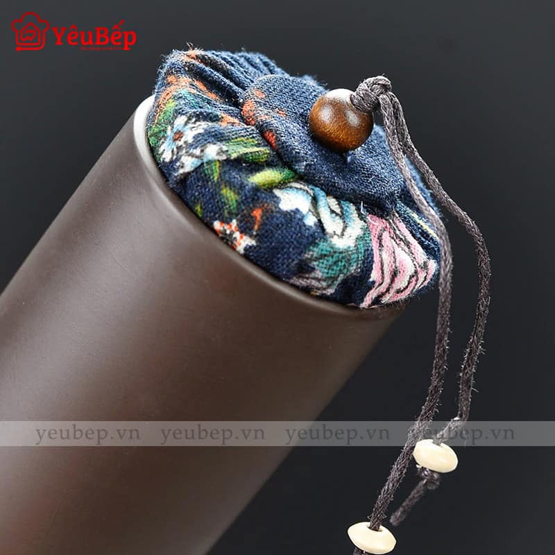 Bộ Ấm Trà Bằng Đất Sét Có Cặp Chống Sốc Cao Cấp