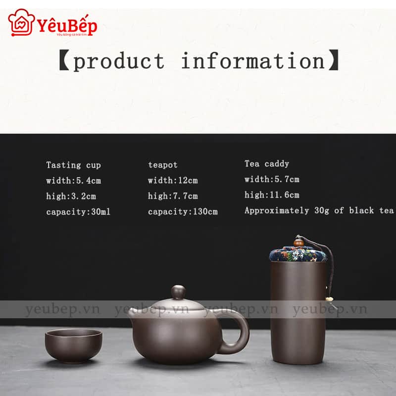 Bộ Ấm Trà Bằng Đất Sét Có Cặp Chống Sốc Cao Cấp