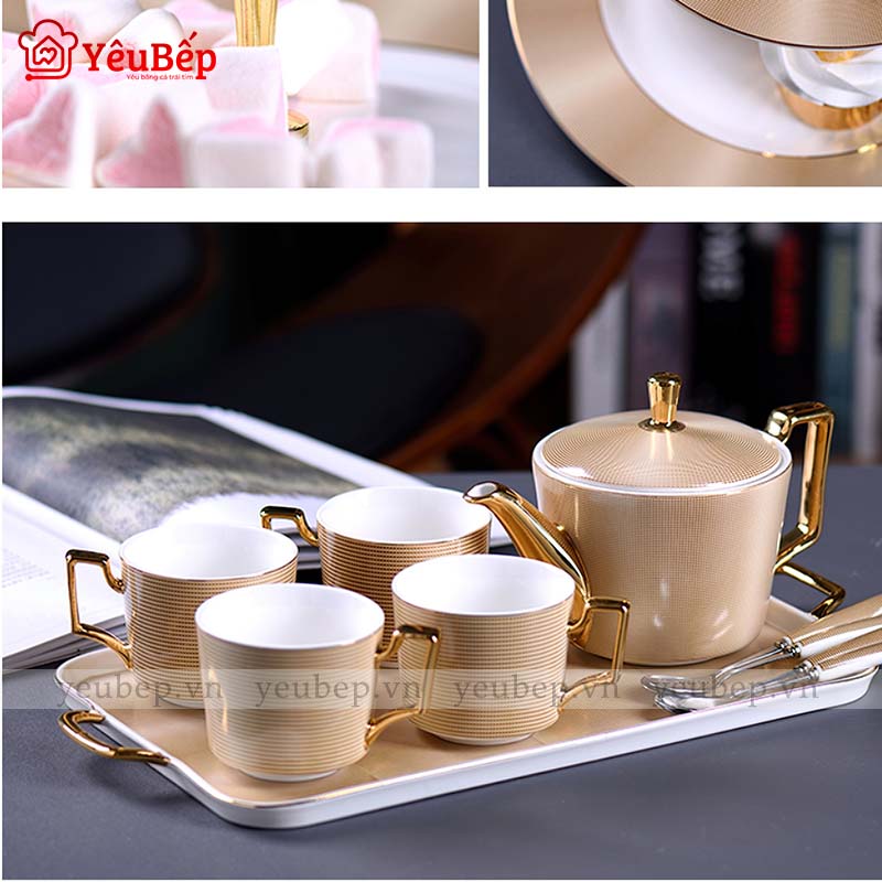 Bộ ấm trà chiều phong cách Anh Quốc